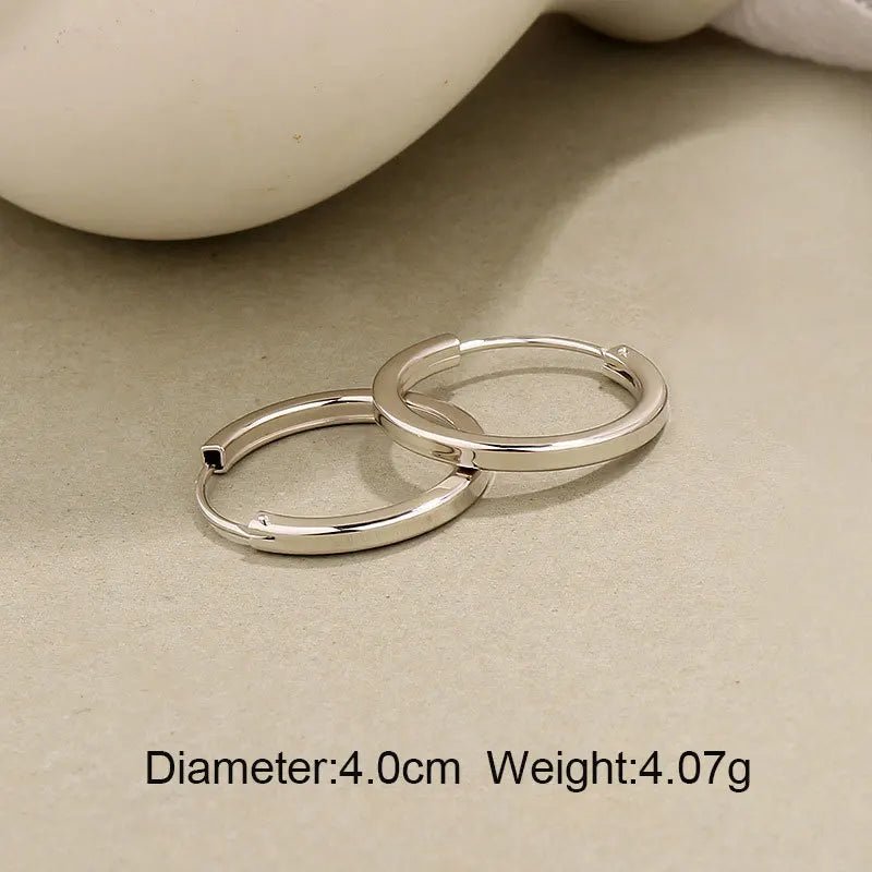 925 Sterling Silver Thin Hoop Earrings - Wedding Accessories