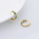 925 Silver Zircon Hoop Earrings for Women Small Piercing Y2k Fine Jewelry