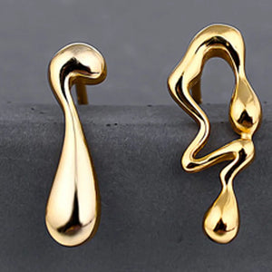 S'STEEL 925 Silver Water Drop Earrings Asymmetric Stud Earrings