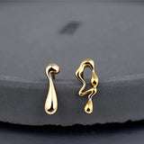 S'STEEL 925 Silver Water Drop Earrings Asymmetric Stud Earrings