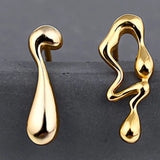 S'STEEL 925 Silver Water Drop Earrings Asymmetric Stud Earrings