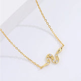 S'STEEL 925 Sterling Silver Snake Pendants Necklace Zircon Necklaces For Women