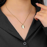 925 Silver Star Moon Pendant CZ Necklace Women Gift