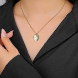 925 Silver Star Moon Pendant CZ Necklace Women Gift