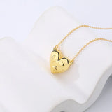 925 Silver Swelling Love Heart Pendant Necklace Chain Dainty Jewelry