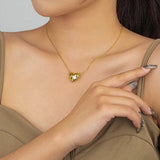 925 Silver Swelling Love Heart Pendant Necklace Chain Dainty Jewelry