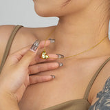 925 Silver Swelling Love Heart Pendant Necklace Chain Dainty Jewelry