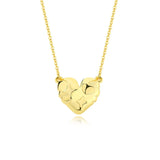 925 Silver Swelling Love Heart Pendant Necklace Chain Dainty Jewelry