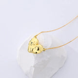 925 Silver Swelling Love Heart Pendant Necklace Chain Dainty Jewelry