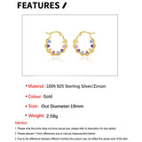 925 Sterling Silver Twisted Hoop Earrings For Women with Zircon Piercing