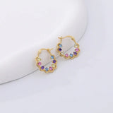 925 Sterling Silver Twisted Hoop Earrings For Women with Zircon Piercing