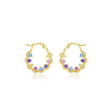 925 Sterling Silver Twisted Hoop Earrings For Women with Zircon Piercing