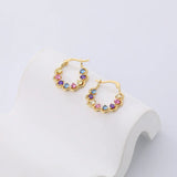 925 Sterling Silver Twisted Hoop Earrings For Women with Zircon Piercing