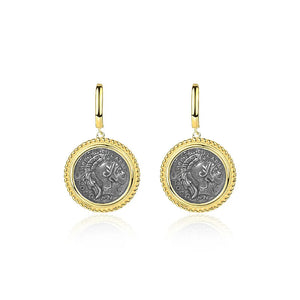 S'STEEL 925 Vintage Coin Dangle Earrings for Women