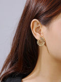 925 Silver Wheat Leaf Stud Earrings Women's Gift Jewelry