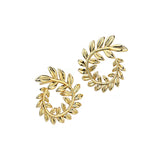 925 Silver Wheat Leaf Stud Earrings Women's Gift Jewelry