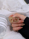 925 Silver Wheat Leaf Stud Earrings Women's Gift Jewelry