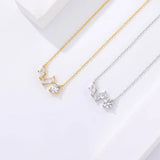 925 Sterling Silver Zircon Pendant Necklace Gift For Girlfriend
