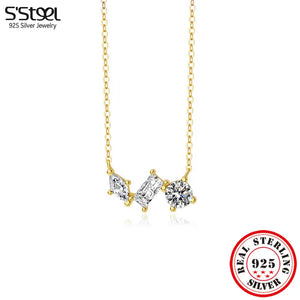 925 Sterling Silver Zircon Pendant Necklace Gift For Girlfriend
