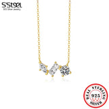 925 Sterling Silver Zircon Pendant Necklace Gift For Girlfriend