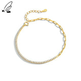 925 Sterling Sliver Temperament Chain Zircon Bracelet Gothic Style Jewelry