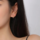 925 Silver Hammer Pattern Hoop Earrings Vintage Jewelry