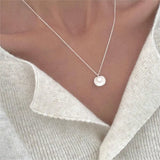925 Silver Shell Pearl Pendant Necklace for Girls Gothic Engagement