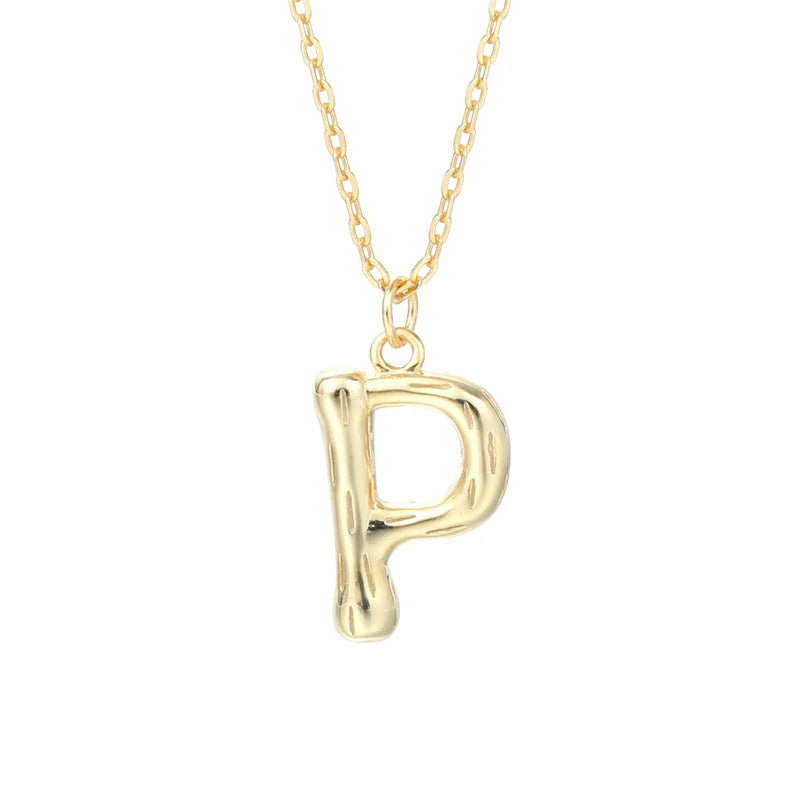 925 Silver A-Z Letter Pendant Necklace for Women Statement Fine Jewelry