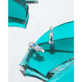 S'STEEL Asymmetric Drop Earrings Zircon 925 Sterling Silver