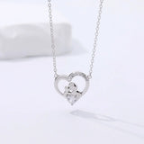 925 Silver Zircon Mother's Love Pendant Necklace