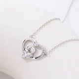 925 Silver Zircon Mother's Love Pendant Necklace