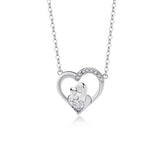 925 Silver Zircon Mother's Love Pendant Necklace