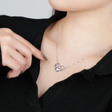 925 Silver Zircon Mother's Love Pendant Necklace