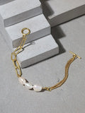 Baroque Pearl Bracelet Sterling Silver Double-layer Chain