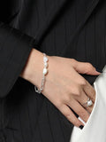 Baroque Pearl Bracelet Sterling Silver Double-layer Chain