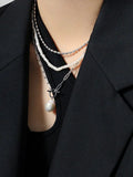 Baroque Pearl Chain Necklace 925 Sterling Silver Pendant Gift For Women
