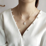 Baroque Pearl Necklace 925 Sterling Silver Women Pendants Collares De Perlas