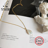 Baroque Pearl Necklace 925 Sterling Silver Women Pendants Collares De Perlas