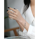 Silver 925 Sterling Chain Bracelet Bangle Femme Mancuernas Ajustables