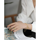 Silver 925 Sterling Chain Bracelet Bangle Femme Mancuernas Ajustables
