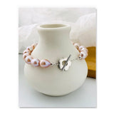 925 Sterling Baroque Pearl Bracelet For Women