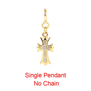 S'STEEL Cross Pendant 925 Sterling Silver Zircon Necklace Collar Jewelry