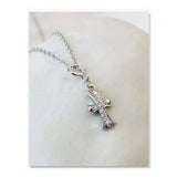 S'STEEL Cross Pendant 925 Sterling Silver Zircon Necklace Collar Jewelry