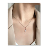 S'STEEL Cross Pendant 925 Sterling Silver Zircon Necklace Collar Jewelry