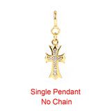 S'STEEL Cross Pendant 925 Sterling Silver Zircon Necklace Collar Jewelry