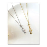 S'STEEL Cross Pendant 925 Sterling Silver Zircon Necklace Collar Jewelry