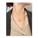 Moon Star Zircon Pendant Necklace 925 Sterling Silver