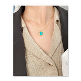 Moon Star Zircon Pendant Necklace 925 Sterling Silver