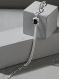 Double-layer Zircon Chain Bangles 925 Silver Gift For Women