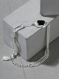 Double-layer Zircon Chain Bangles 925 Silver Gift For Women